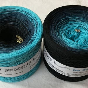 Das Boot - Blue Crochet Yarn - Blue Knitting Yarn - Wolltraum Yarn - Blue Ombré Yarn - Black Cotton Yarn - Black Acrylic Yarn - Ombre Yarn