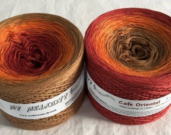 Cafe Oriental - Gradient Yarn - Cotton Yarn - Acrylic Yarn - Wolltraum Yarn - Brick Red Cotton Yarn - Ombré Yarn - Orange Yarn - Autumn Yarn
