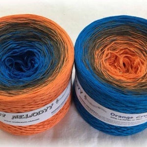 Orange Crush - 4 Ply - Gradient Yarn - Crochet Yarn - Knitting Yarn - Melodyy by Wolltraum - Ombré Yarn - Clothing Yarn - Orange Cotton Yarn