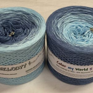 Color My World 5 - fil bleu dégradé - fil nuances de bleu - fil bicolore - fil bleu dégradé - fil à crocheter - fil à tricoter - fil à gâteau