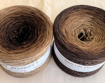 Chocolate - Brown Yarn - Glitter Yarn - Gradient Yarn - Wolltraum Yarn - 3 Ply Yarn - Dark Gradient - Ombre Yarn - Shades of Brown Yarn