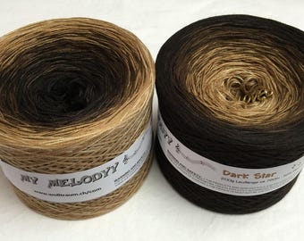 Dark Star - Brown Gradient Yarn - Crochet Yarn - Knitting Yarn - Yarn by Wolltraum - Color Changing Yarn - Ombré Yarn - Mocha Cotton Yarn