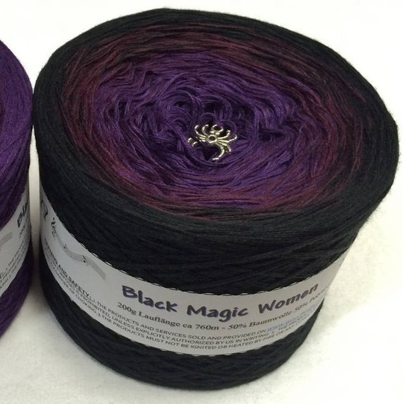 Black Magic Women Ombre Yarn Purple Cotton Yarn Purple Acrylic Yarn Black  Cotton Yarn Black Acrylic Yarn Wolltraum Yarn Yarn 