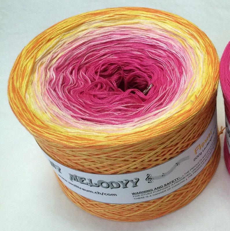 Flower Pink Gradient Yarn Pink Cotton Yarn Pink Acrylic Etsy