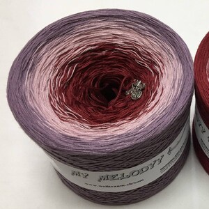 Rose Red and Purple Yarn Purple Acrylic Yarn Purple Gradient Yarn Cotton Blend Yarn Wolltraum Yarn Purple Ombre Yarn Yarn image 2