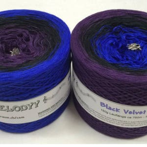 Black Velvet - Gradient Crochet Yarn - Knitting Yarn - Melodyy by Wolltraum -  Ombré Yarn - Purple Yarn - Clothing Yarn - Blue Yarn