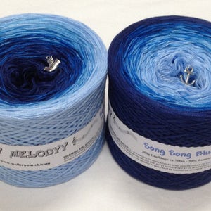 Song Blue - 4 Ply - Blue Gradient Yarn - Cotton Acrylic Yarn - My Melodyy by Wolltraum - Color Changing Yarn - Ombré Yarn - fingering weight