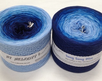 Song Blue - 4 Ply - Blue Gradient Yarn - Cotton Acrylic Yarn - My Melodyy by Wolltraum - Color Changing Yarn - Ombré Yarn - fingering weight