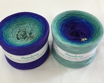 Pandora - Wolltraum Gradient Yarn - Cotton Acrylic Blend Yarn - Crochet yarn - Knitting yarn - Home Project - Fingering Weight yarn