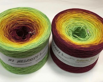 Galactic Sun - 4 ply - Gradient Yarn - Cotton Acrylic Yarn - Wolltraum - Bright Gradient Yarn - Plied Yarn - Crochet Yarn - Fingering Yarn