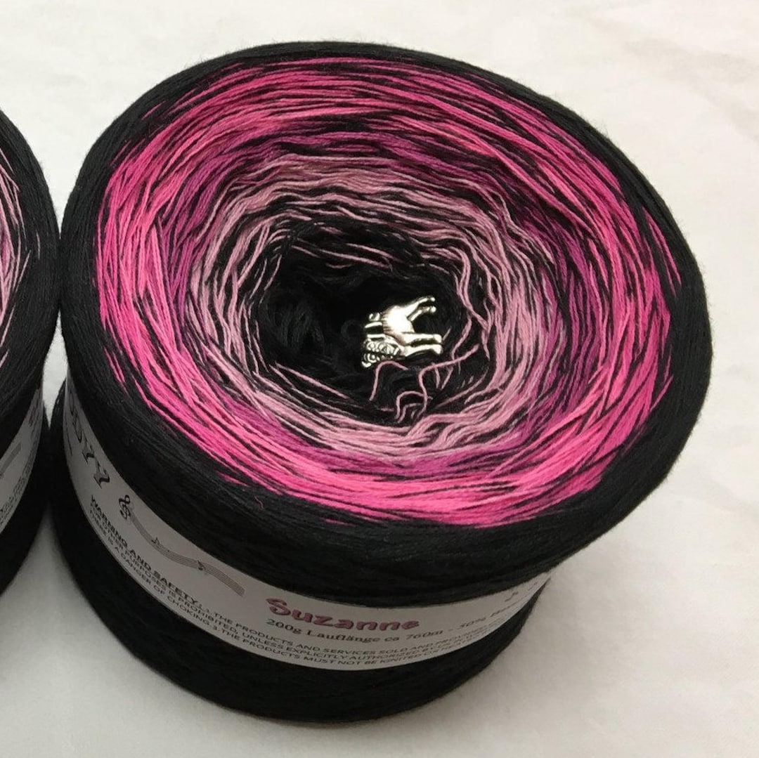 Suzanne Black and Pink Yarn Gradient Yarn Cotton Acrylic Yarn My