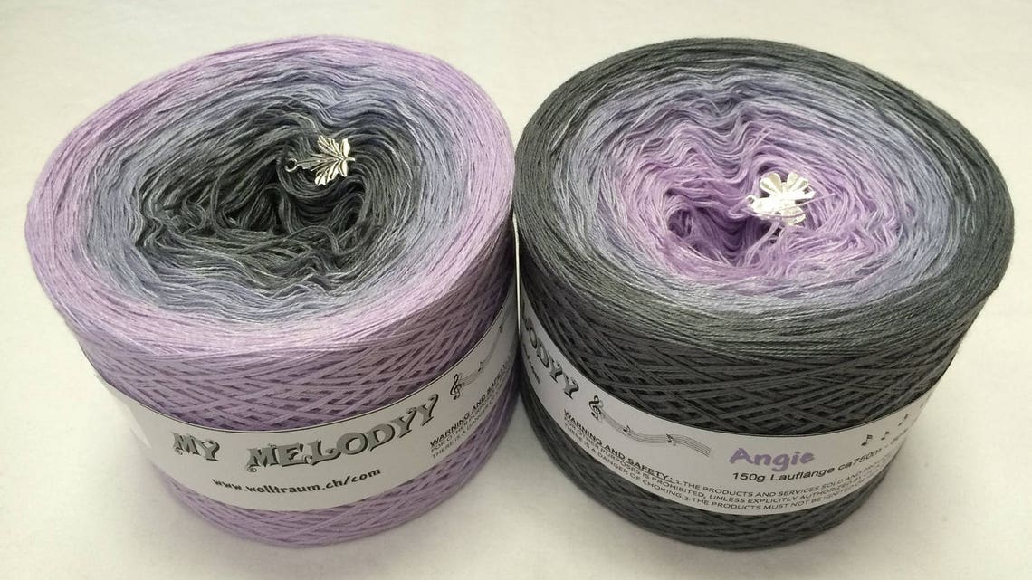 Angie Purple Cotton Yarn Purple Acrylic Yarn Gray Cotton Etsy