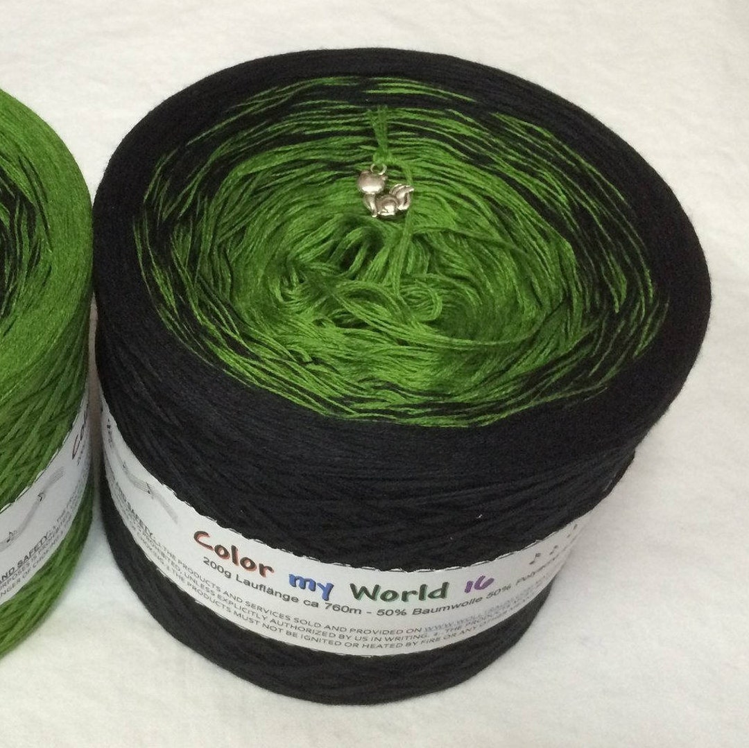 The Wanderer Green and Gray Yarn Gradient Yarn Cotton Acrylic Yarn  Wolltraum Yarn Ocean Green Yarn Ombre Yarn Plied Yarn 