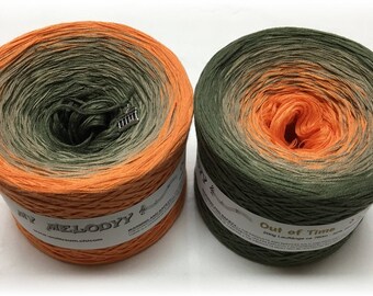 Out Of Time - Orange Yarn - Crochet Gradient Yarn - Knitting Yarn - Wolltraum Yarn - Ombré Yarn - Cotton Yarn - Acrylic Yarn - Beige Yarn