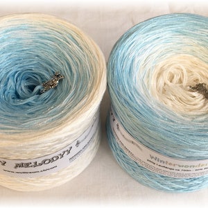 Winter Wonderland #2 - Christmas Yarn - Baby Boy Yarn - Gradient Yarn - Wolltraum Yarn - Blue and White Yarn - Ombre Yarn - Glitter Yarn