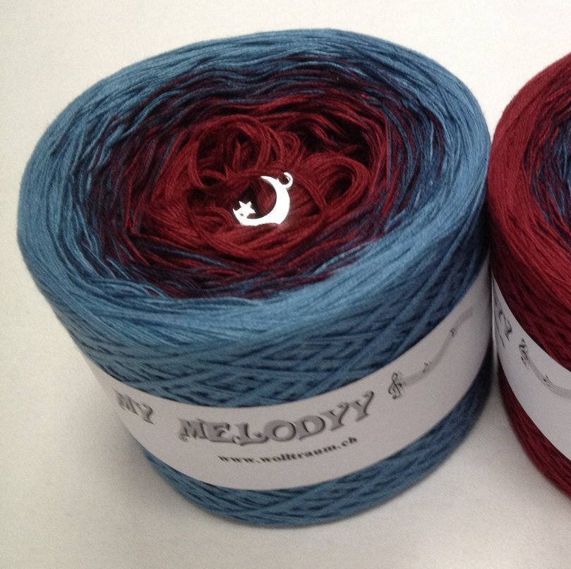 Suzie Q - Red and Blue Crochet Yarn - Blue Knitting Yarn