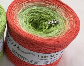 Lady Jane - IN STOCK - Watermelon Yarn - Red Cotton Yarn - Red Acrylic Yarn - Wolltraum Yarn - Watermelon Ombre Yarn - Summer Yarn