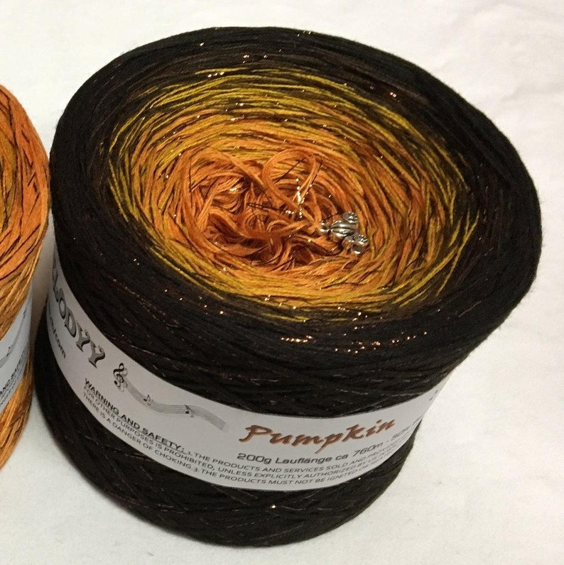 Pumpkin Halloween Yarn Glitter Gradient Yarn Cotton | Etsy