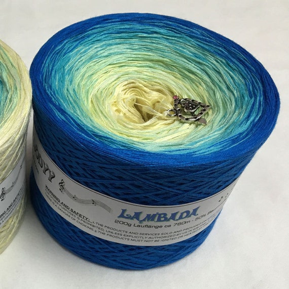 Lambada 4 Ply Blue Green Gradient Yarn Crochet Yarn Knitting Yarn Melodyy  by Wolltraum Color Changing Ombré Yarn Hand Tied 