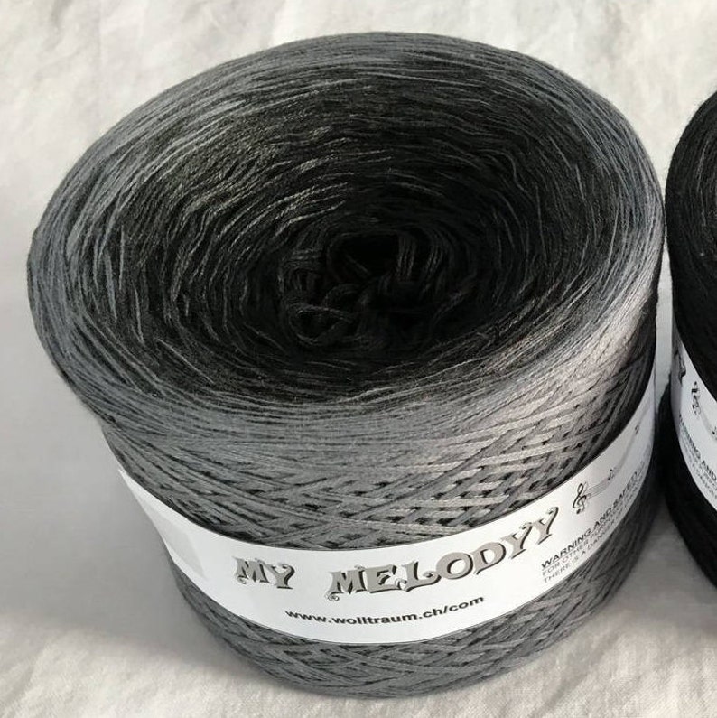 In The Shadows Black Yarn Gray Yarn Wolltraum Yarn Black Ombré Yarn Gray Cotton Yarn Gray Acrylic Yarn Gray Ombre Yarn image 3