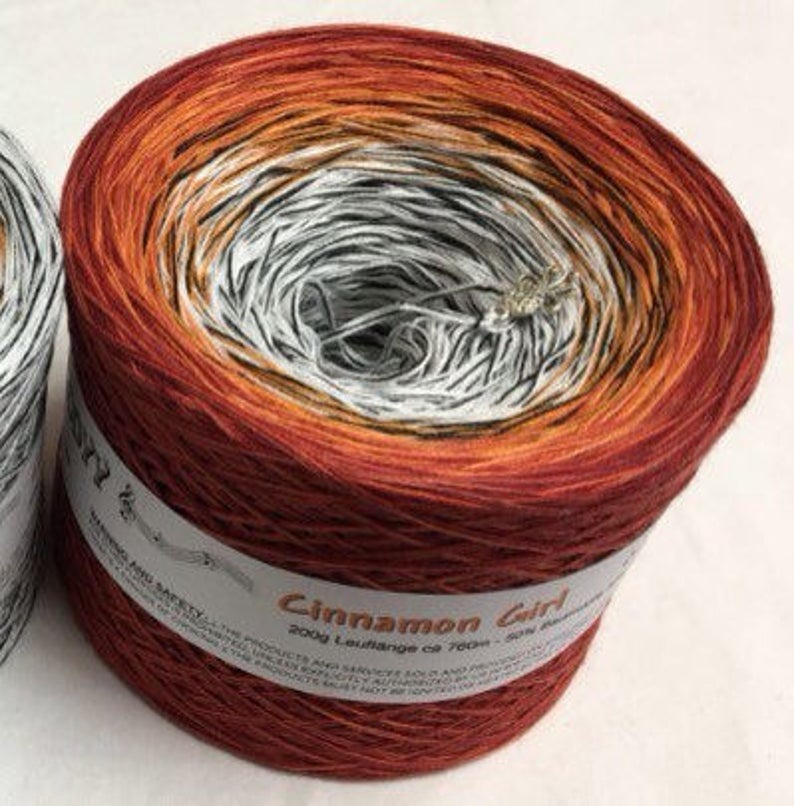 Cotton Acrylic Yarn Burnt Orange Yarn Fine Yarn 4 Ply Yarn Gradient Yarn Wolltraum Cinnamon Girl
