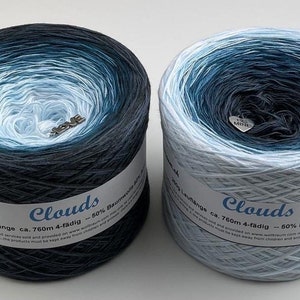Clouds - Sky Inspired Yarn - 4ply Yarn - Fingering Weight Yarn - My Melodyy by Wolltraum - Gradient Yarn - Blue Specialty Yarn - Blue Yarn