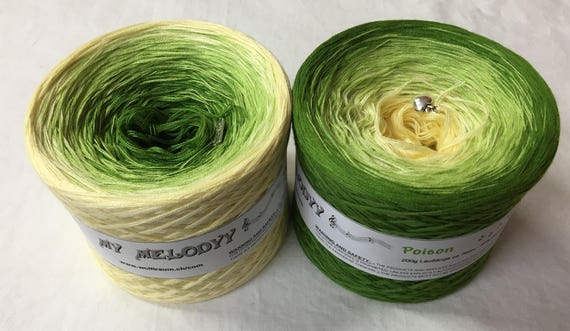 Poison - Green Gradient Yarn - Green Crochet Yarn - Green Knitting Yarn - Wolltraum Yarn - Ombré Yarn - Vanilla Yarn - Cotton Yarn - Acrylic