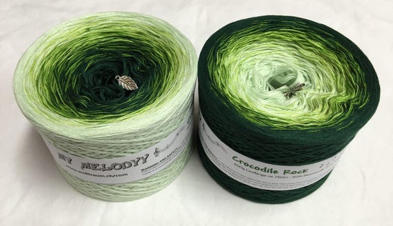 Crocodile Rock Green Gradient Yarn Green Cotton Yarn Green Acrylic Yarn  Wolltraum Yarn Green Ombre Yarn Green Yarn crochet Yarn 