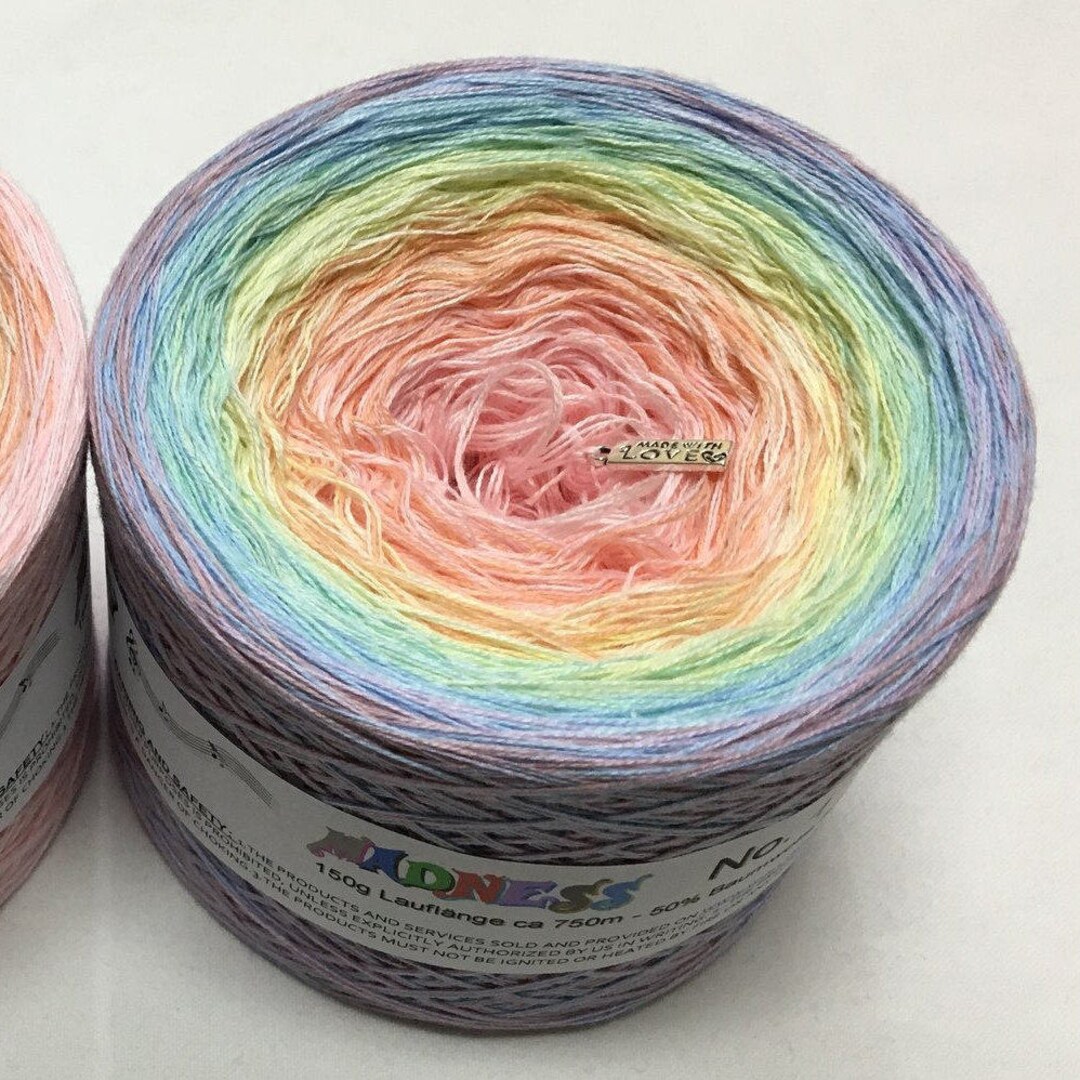 Gothic rainbow Yarn Art 8PLY Cotton Gradient Cake Yarn