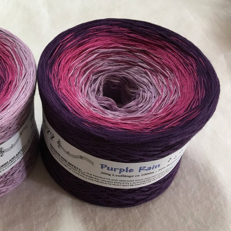 Purple Rain Purple Cotton Yarn Purple Acrylic Yarn Etsy