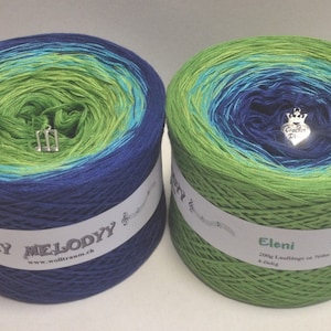 Eleni - Crochet Yarn - Knitting Yarn - Melodyy by Wolltraum - Ombré Yarn - Color Changing - Clothing Yarn - Green Gradient Yarn - Blue Yarn