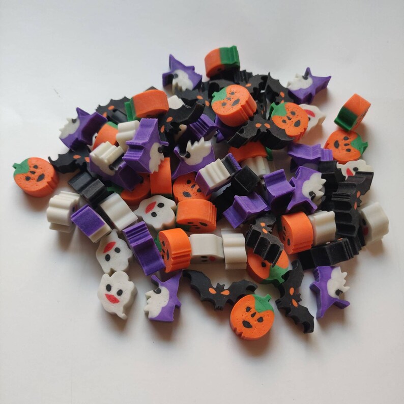 Halloween Erasers Lot of 5 Erasers Trick or Treat Ideas Etsy