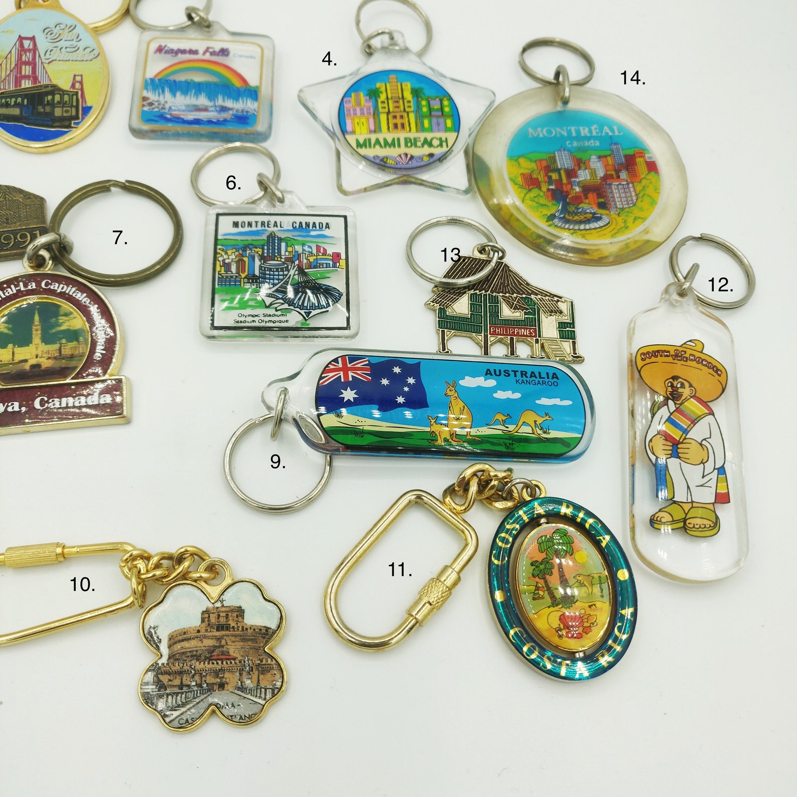 Vintage Travel Keychains 1990s Keychain City Keychains Etsy