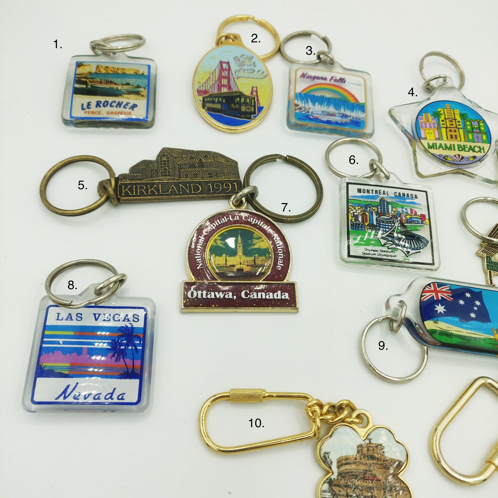 Vintage Travel Keychains 1990s Keychain City Keychains Etsy