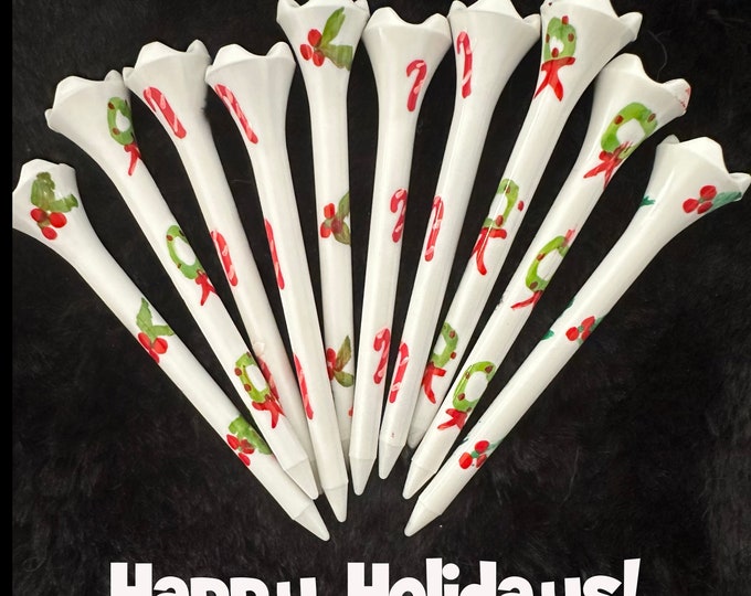 Christmas Golf Tees-Holiday Golf Tees-Ladies golf Tees-Whimsical Custom Golf Tees- Custom made golf tees-Golf gifts for women