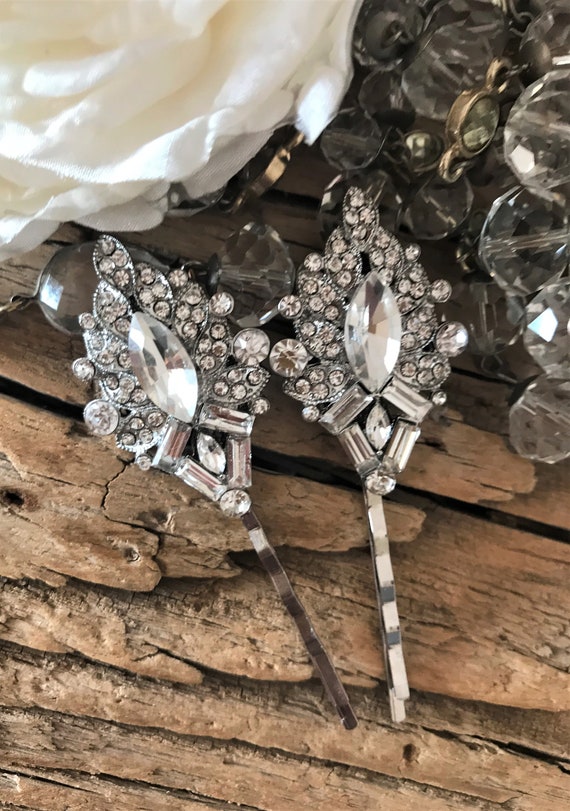 Wedding Hairpins Decorative Bobbypins Unique Silver Hair Clips Etsy