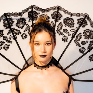 Couture Embroidered Lace Avant Garde Elizabethan Collar Vampire bride Cosplay Gothic Costume Handmade Goth Bride Custom Made