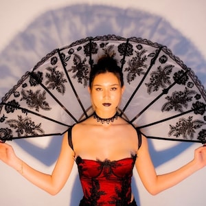 Couture Embroidered Lace Avant Garde Elizabethan Collar Vampire Wedding Cosplay Gothic Costume Handmade Custom Made Goth Bride
