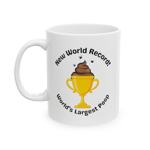 Funny Poop Emoji Coffee Mug - World&#39;s Largest Poop Trophy Mug - Hilarious Bathroom Humor - Gag Gift Mug - Perfect for Coffee Lovers