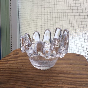 Kosta Boda - Nice crystal candle holder, candlestick by Göran Wärff. 1970s, Crystal Bowl Sunflower” Swedish Art glass.