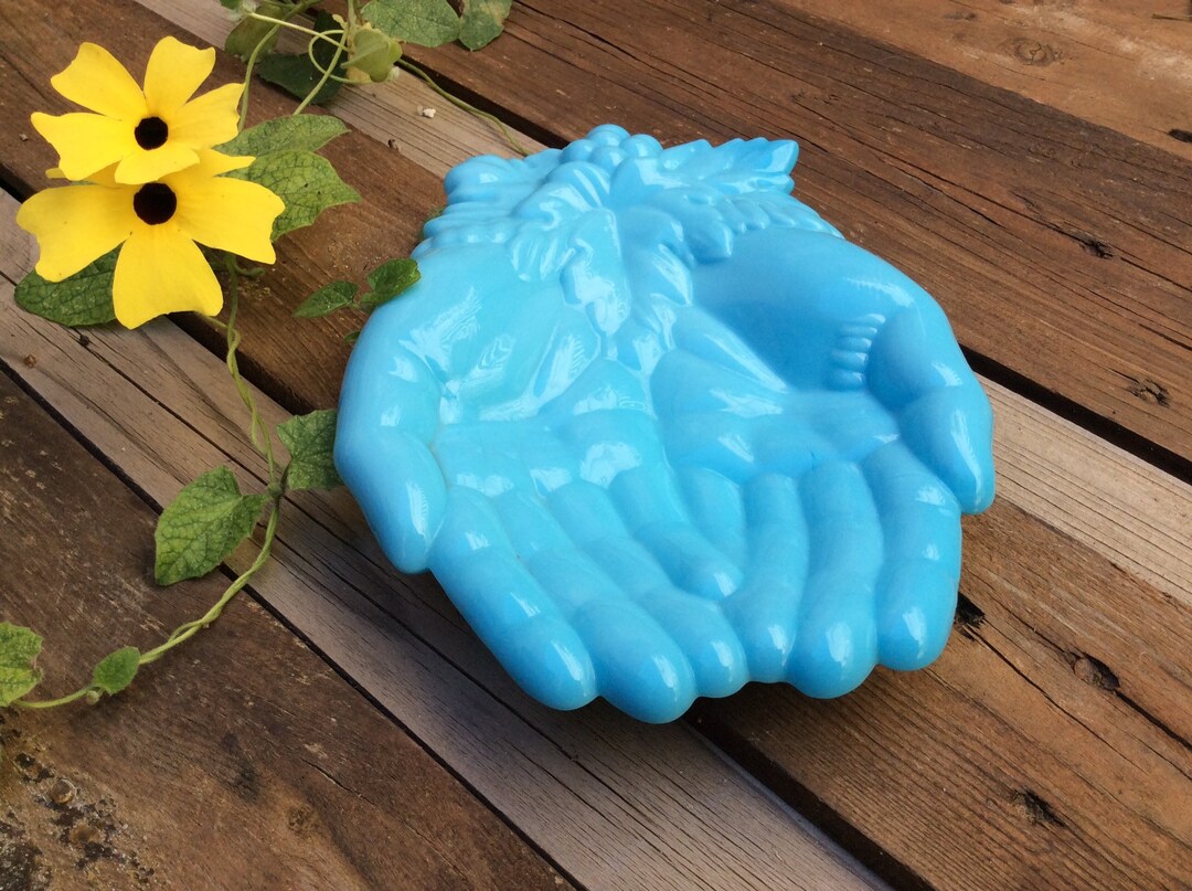 Westmoreland Blue Milk Glass Soap Dish. Jewelry Tray. Classical Style