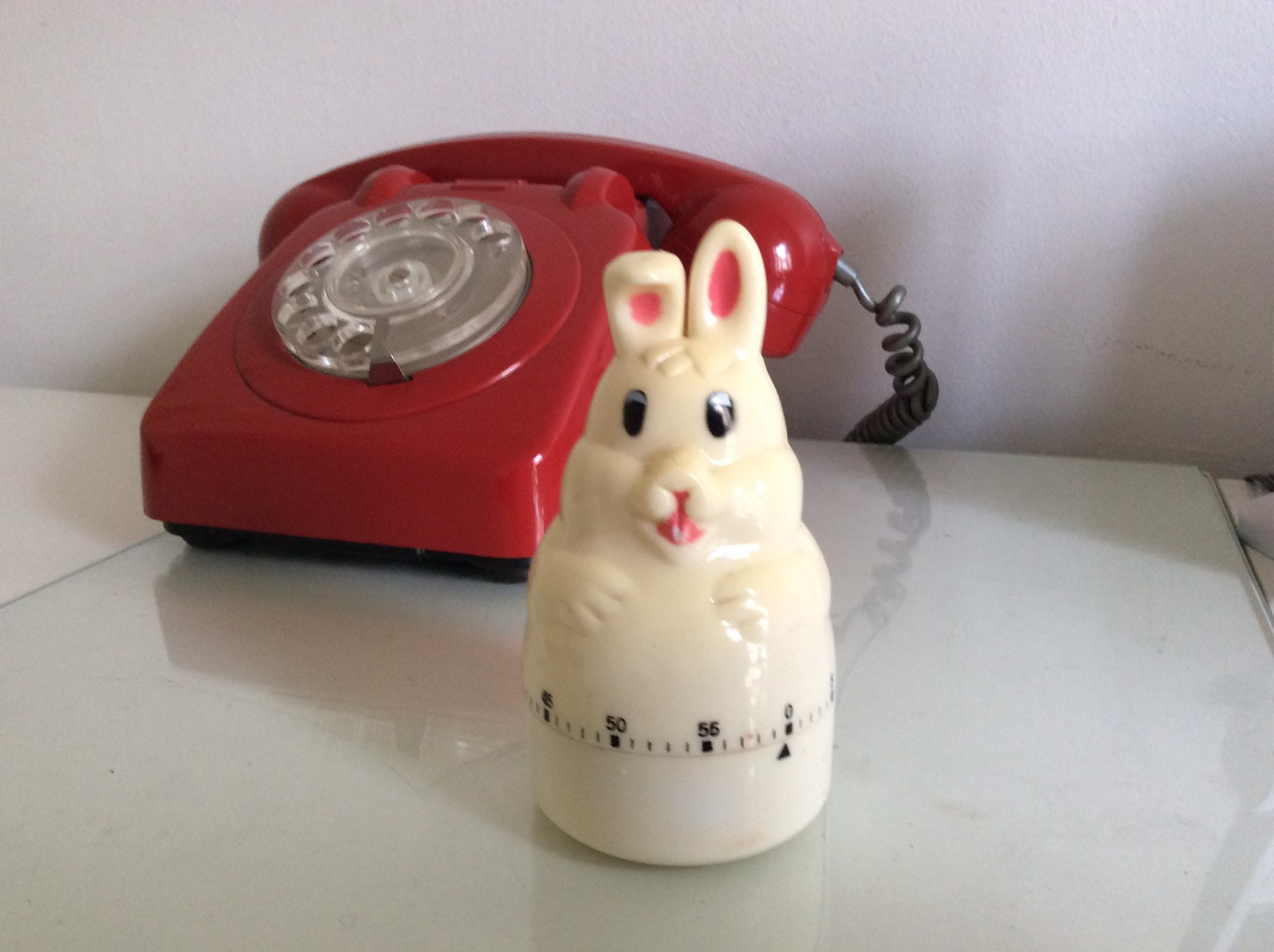 Vintage and Fanny White and Rose Rabbit Kitchen Timer. Kitchen Egg ...