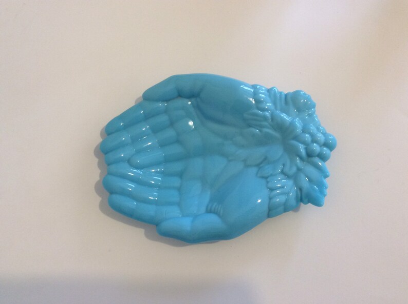 Westmoreland Blue Milk Glass Soap Dish. Jewelry Tray. Classical Style