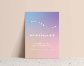 Colorful Bridesmaid Proposal Card: Rainbow Design (Digital Download)