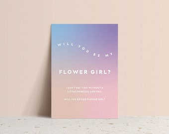 Rainbow Flower Girl Card: Printable Will You Be My Card (Digital Download)