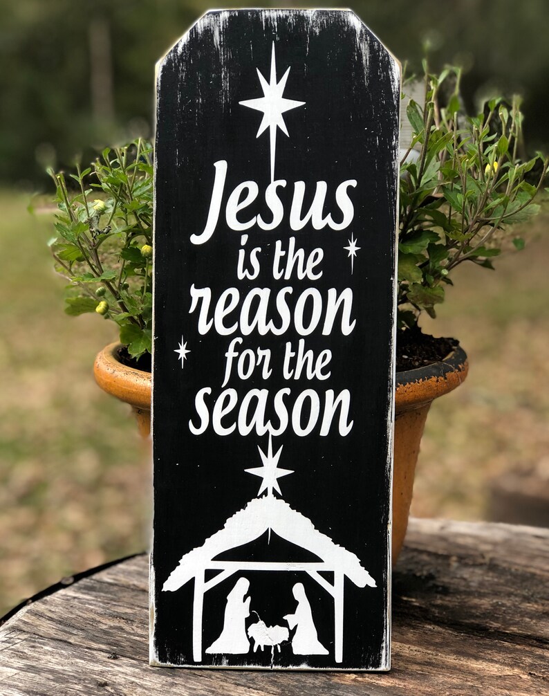 Jesus is the Reason for the Season Wood sign Etsy