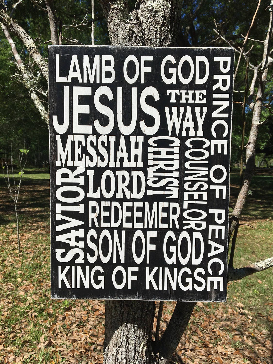 Jesus Names wood sign Subway art style | Etsy