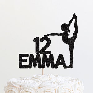 Personalised Gymnastics Birthday Cake Topper, Personalised Dancer Cake Topper, Custom Gymnastics Topper, Acro Modern Dance Cake Topper