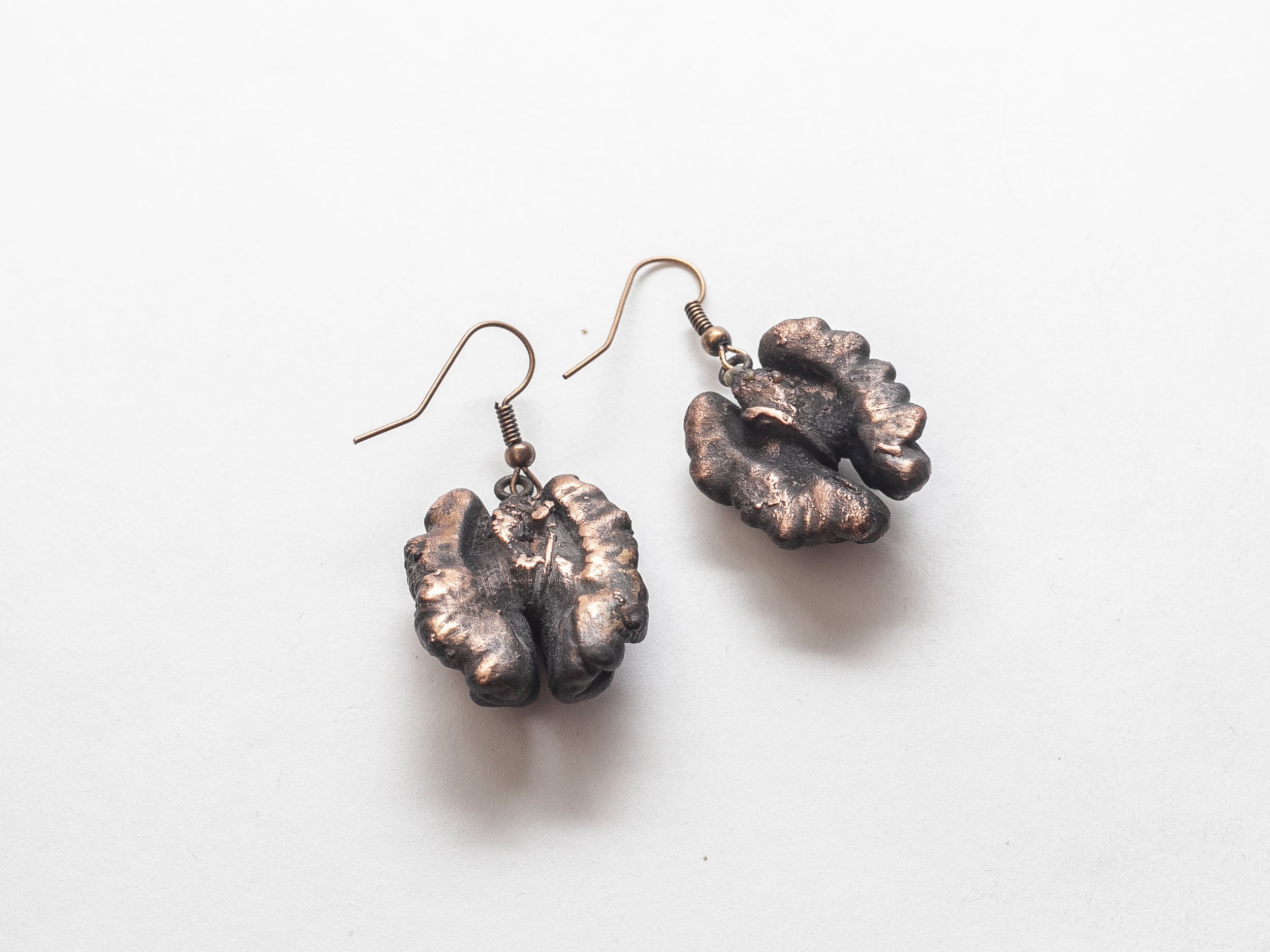 Weird earrings Walnut Small nut earrings Etsy