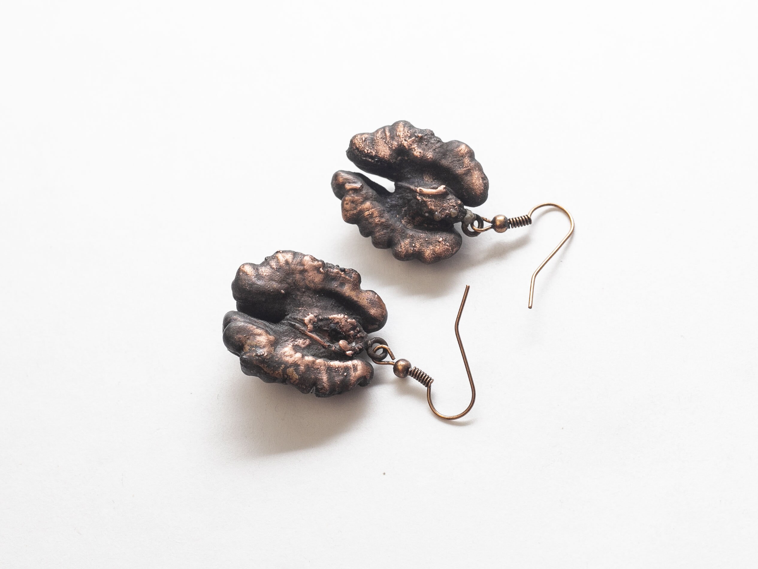 Weird earrings Walnut Small nut earrings Etsy